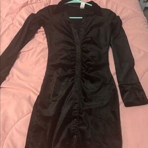 SHEIN Elegant Black Long Sleeve Dress